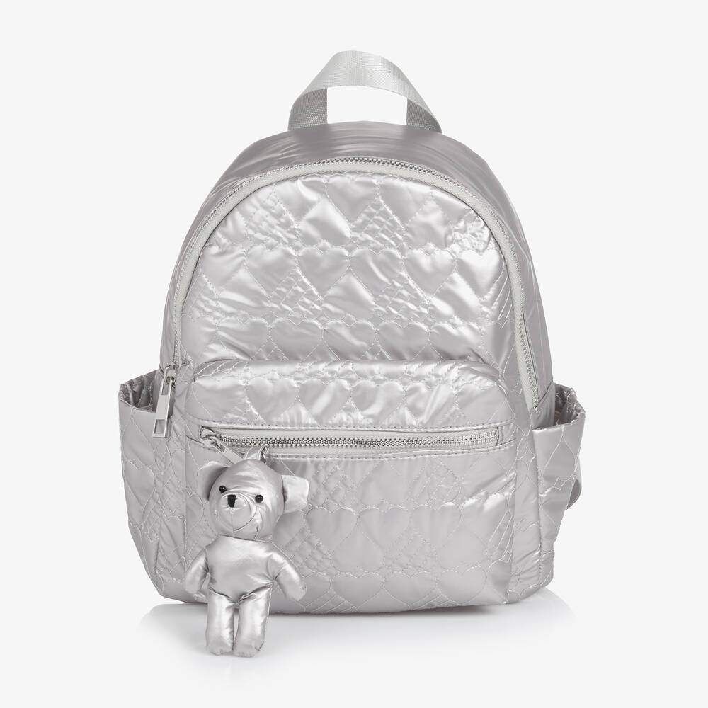 Mayoral - Girls Silver Quilted Backpack (26cm) | Childrensalon