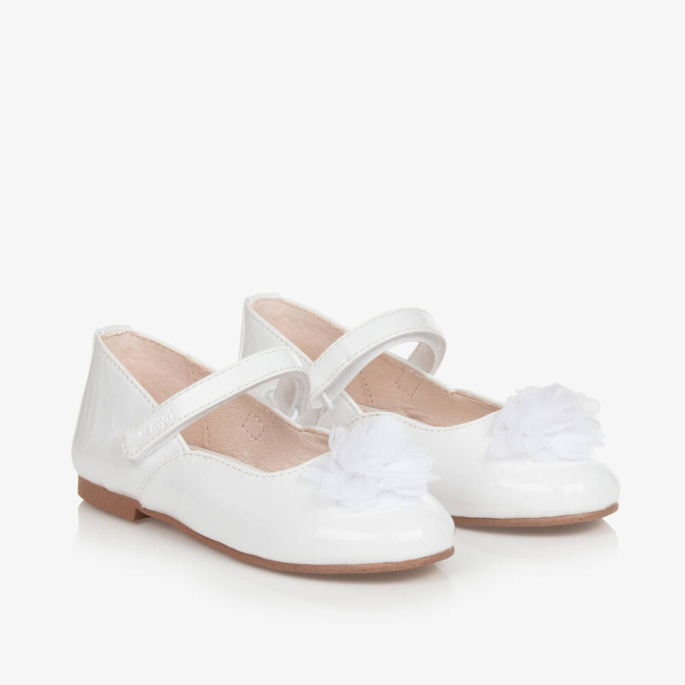 Mayoral Kids' Girls White Patent Faux Leather Pumps