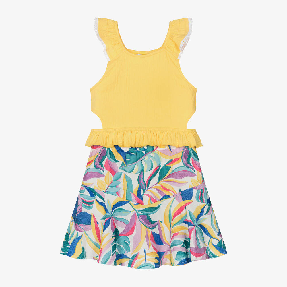 Mayoral - Girls Yellow Floral Skirt Set | Childrensalon