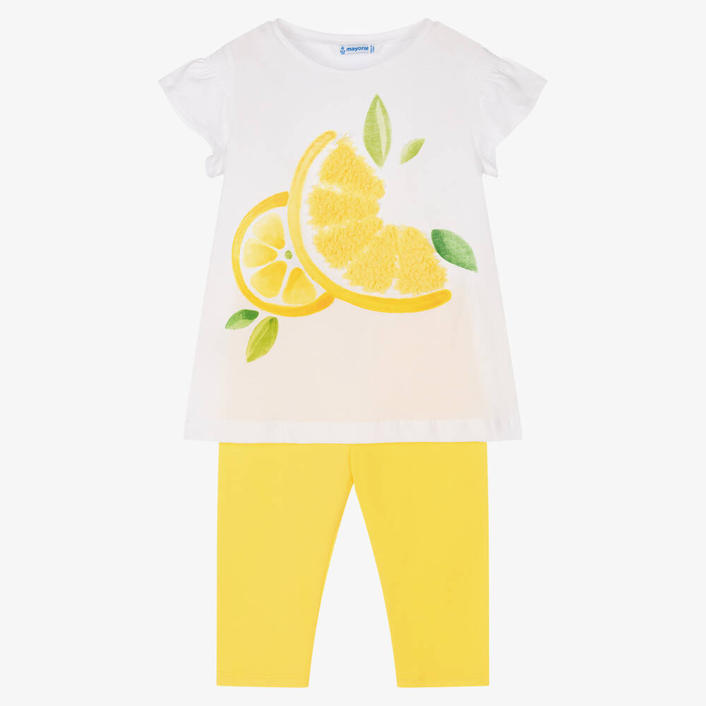 Mayoral - Ensemble legging jaune citron fille | Childrensalon