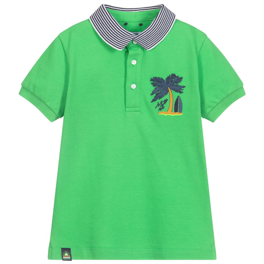 Mayoral - Green Cotton Polo Shirt | Childrensalon
