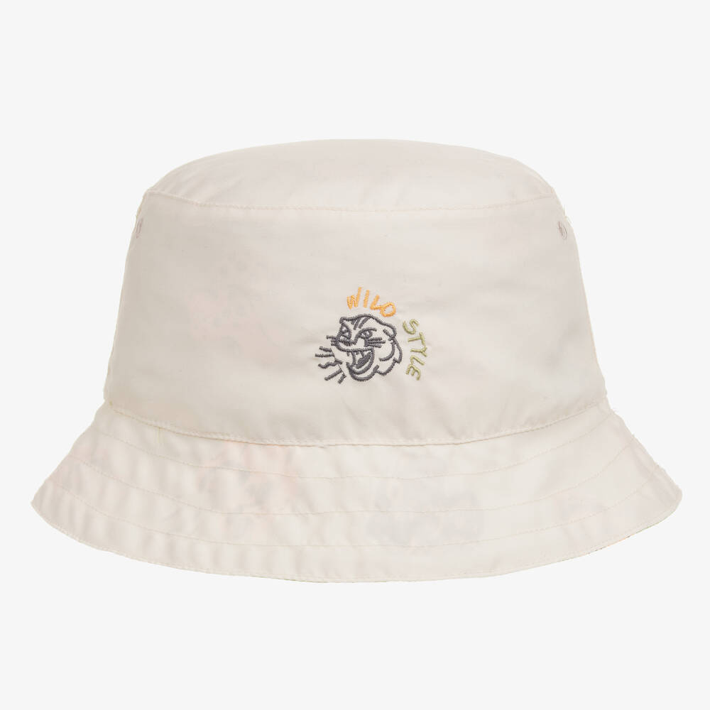 Mayoral - Green & Ivory Reversible Bucket Hat | Childrensalon