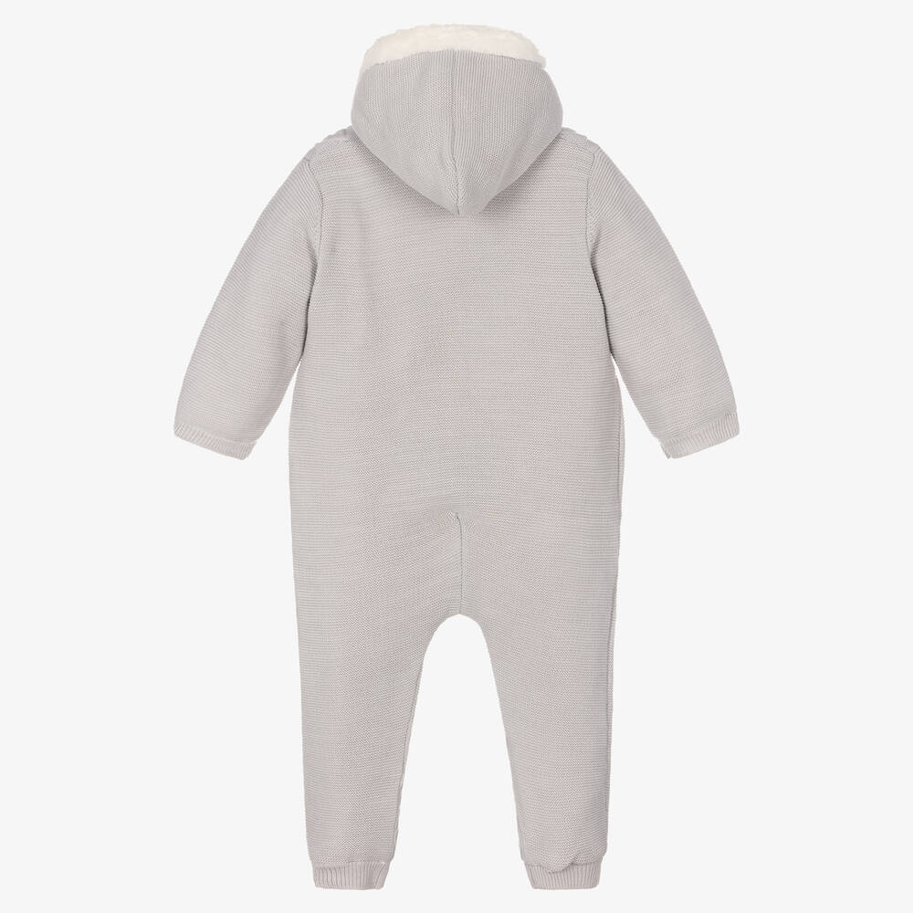 Mayoral Newborn - Grey Knitted Pramsuit | Childrensalon