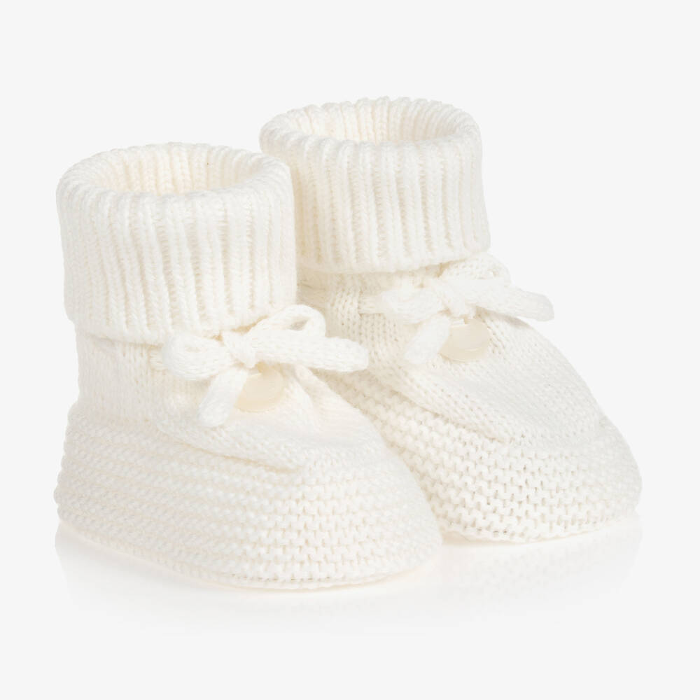 Mayoral - Ivory Knitted Booties | Childrensalon
