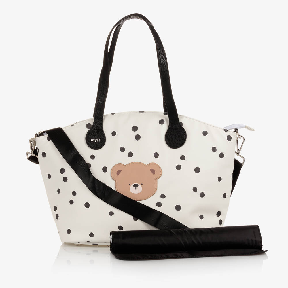Mayoral - Ivory Spotted Baby Changing Bag (50cm) | Childrensalon