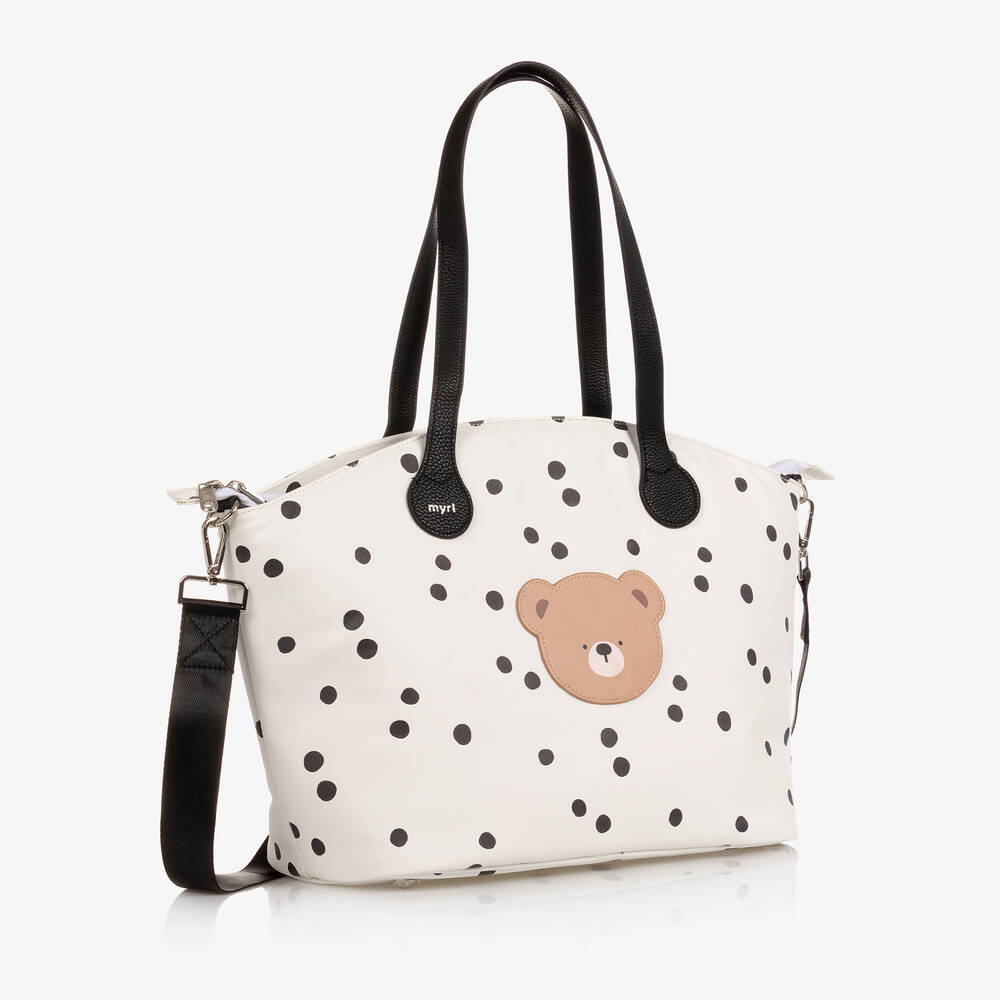 Mayoral - Ivory Spotted Baby Changing Bag (50cm) | Childrensalon
