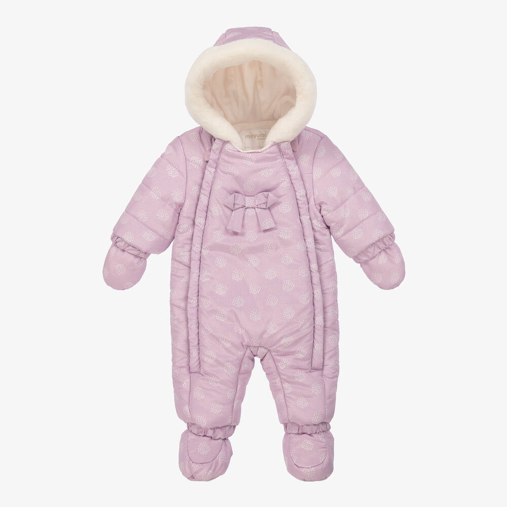 Mayoral Girls Lilac Purple Padded Baby Snowsuit