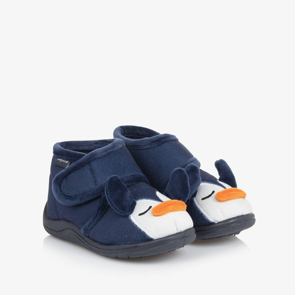 Mayoral - Navy Blue Penguin Slippers | Childrensalon