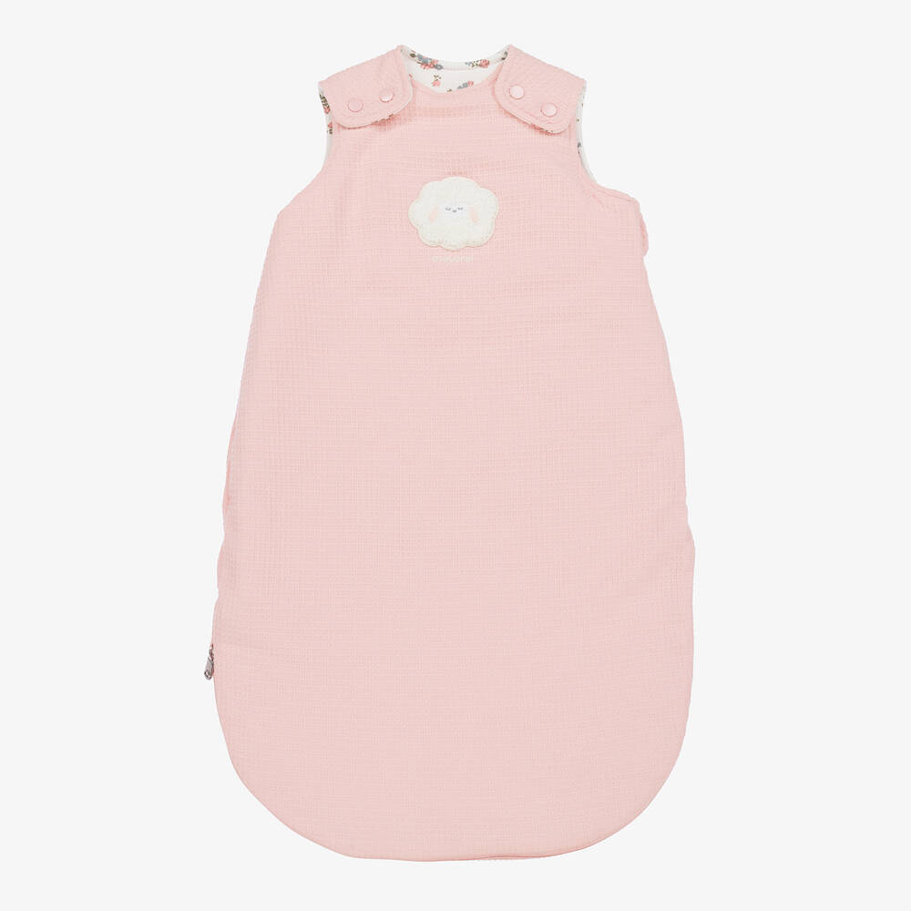 Mayoral Newborn - Pink Cotton Lamb Sleeping Bag (73cm) | Childrensalon