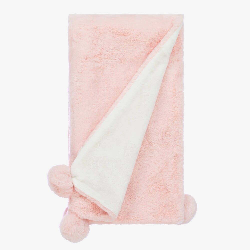 Mayoral - Pink Faux Fur Blanket (98cm) | Childrensalon