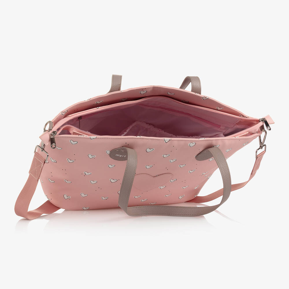 Mayoral - Pink Heart Baby Changing Bag (50cm) | Childrensalon