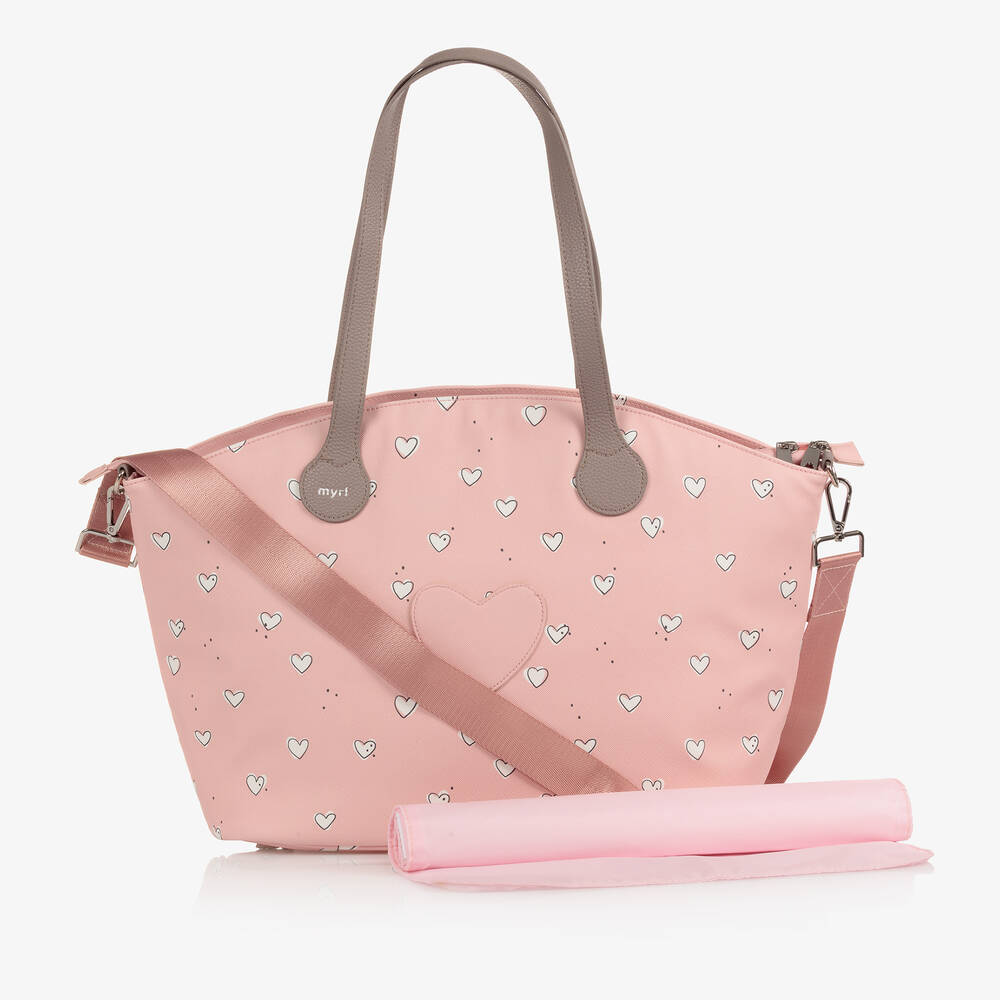 Mayoral Girls Pink Heart Baby Changing Bag (50cm)