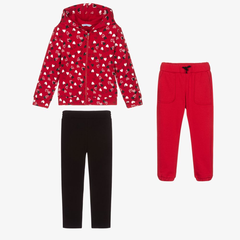 Mayoral Babies' Girls Red 3 Piece Tracksuit