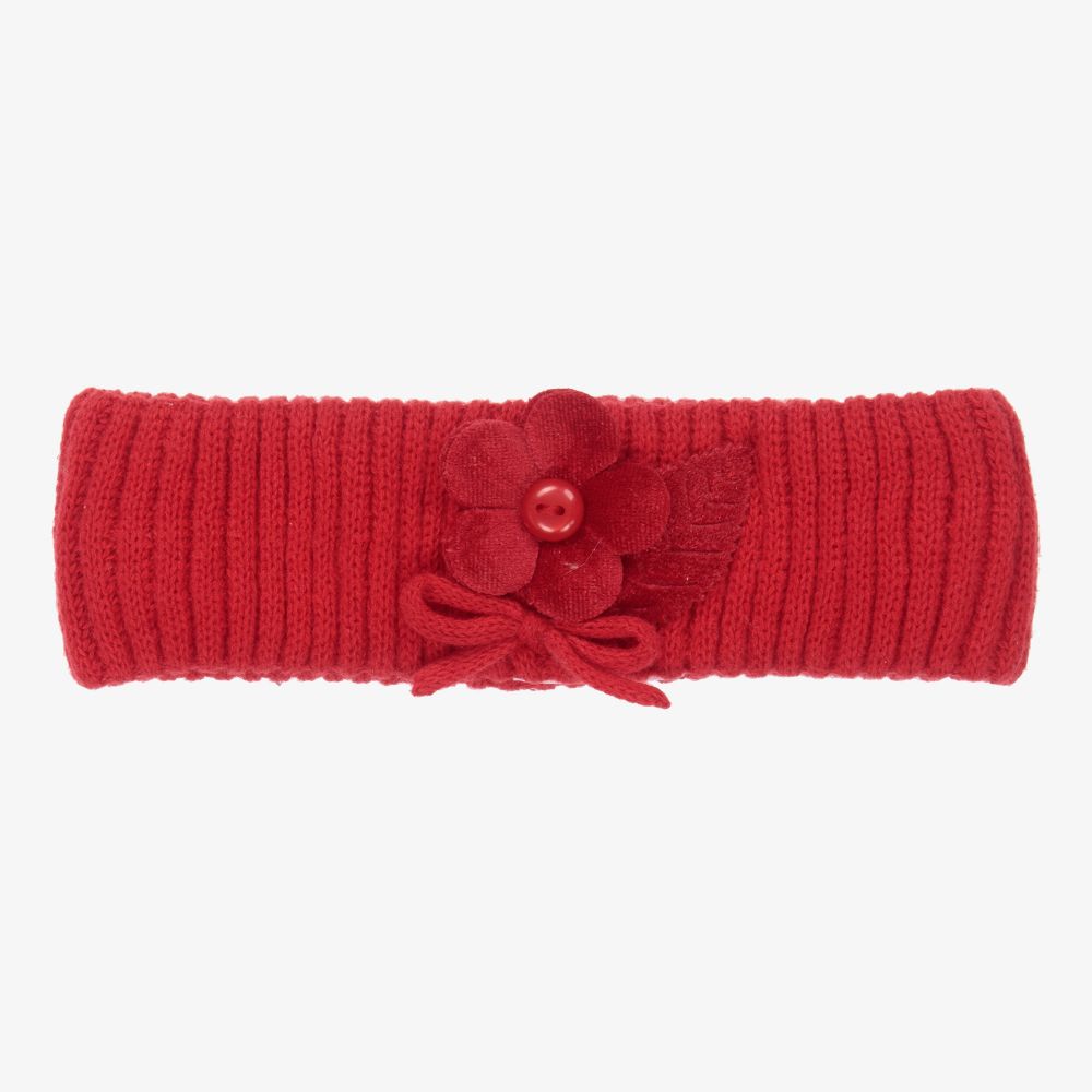 Mayoral Newborn Babies' Girls Red Flower Knit Headband