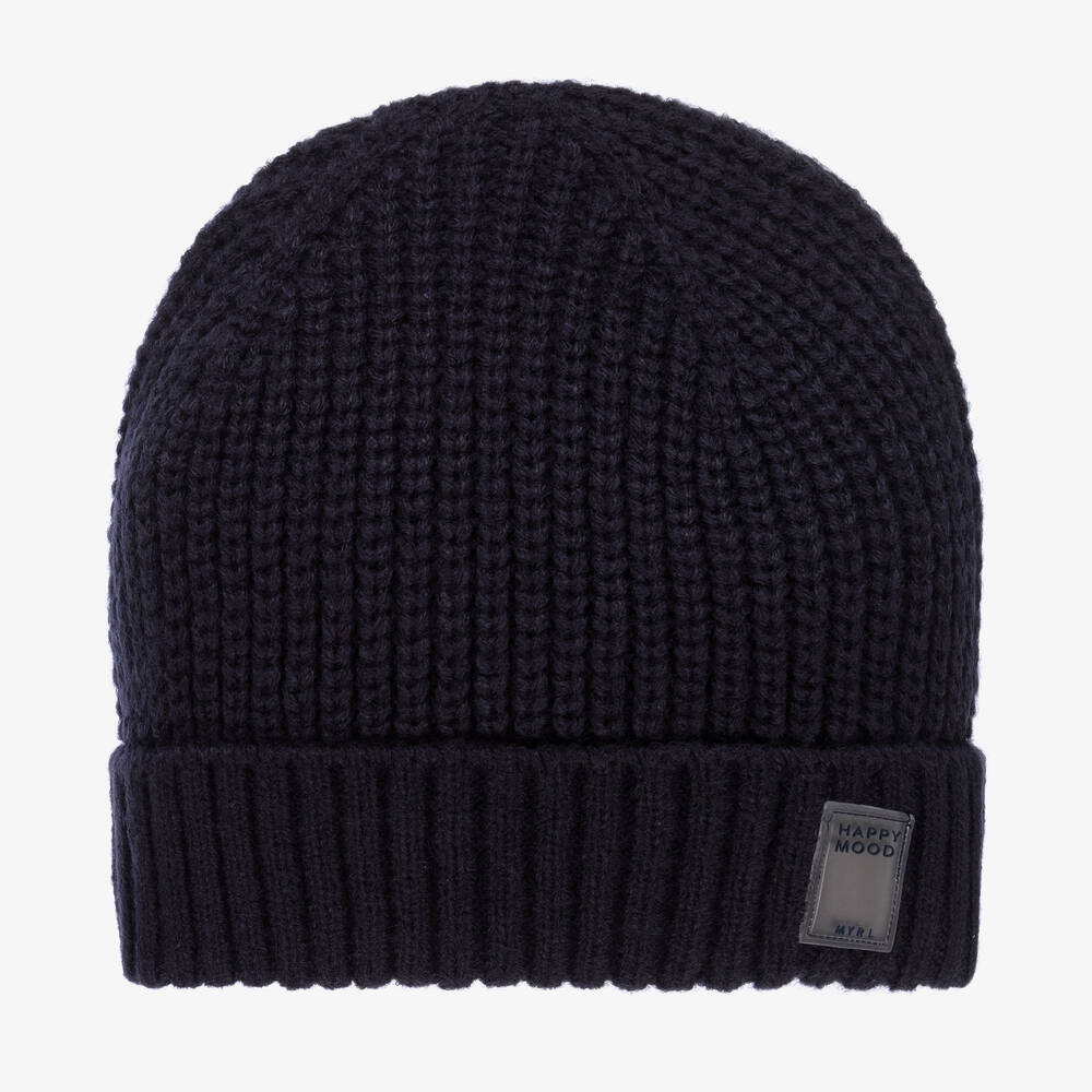 Mayoral Teen Boys Navy Blue Knitted Beanie Hat