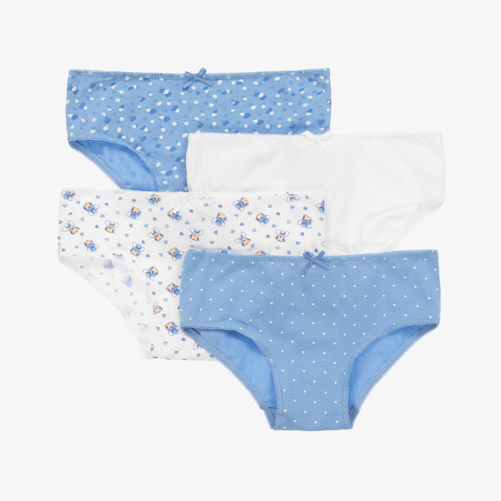 Mayoral Teen Girls Blue Cotton Knickers (4 Pack)