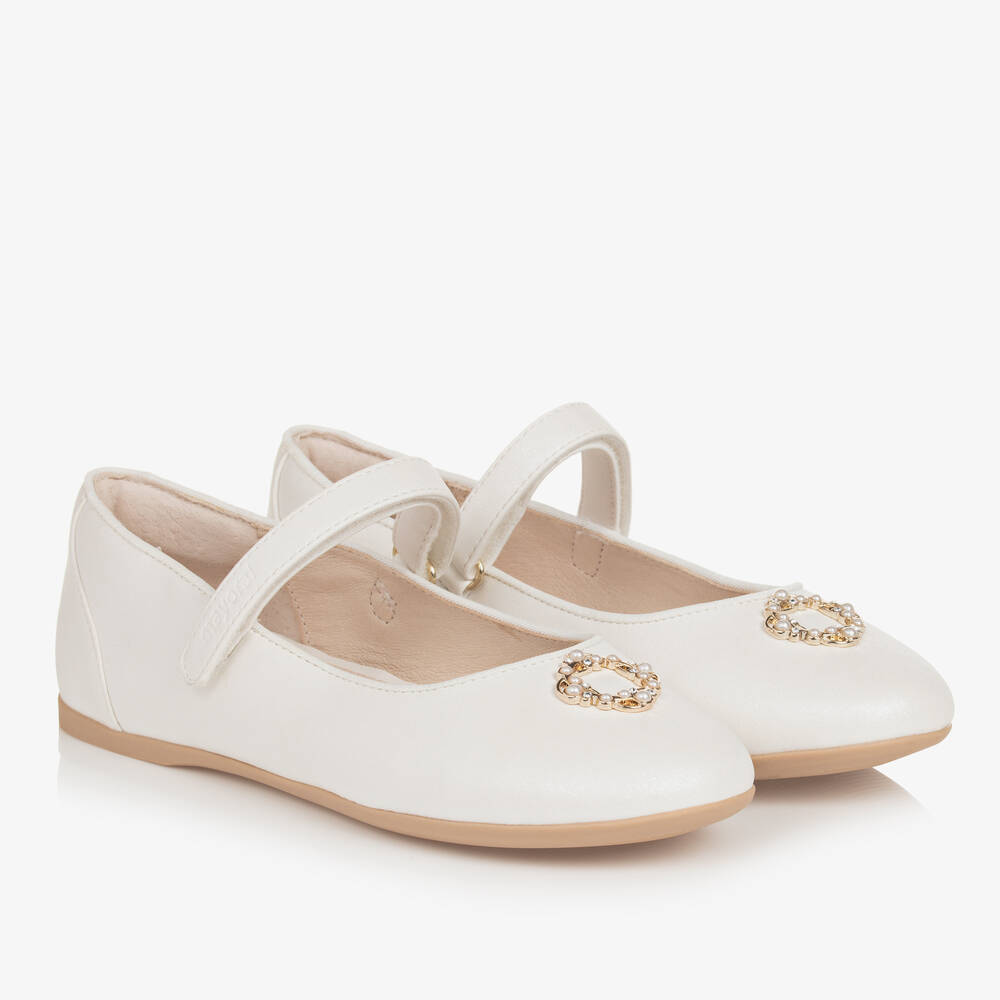 Mayoral - Teen Girls Ivory Faux Leather Pumps | Childrensalon
