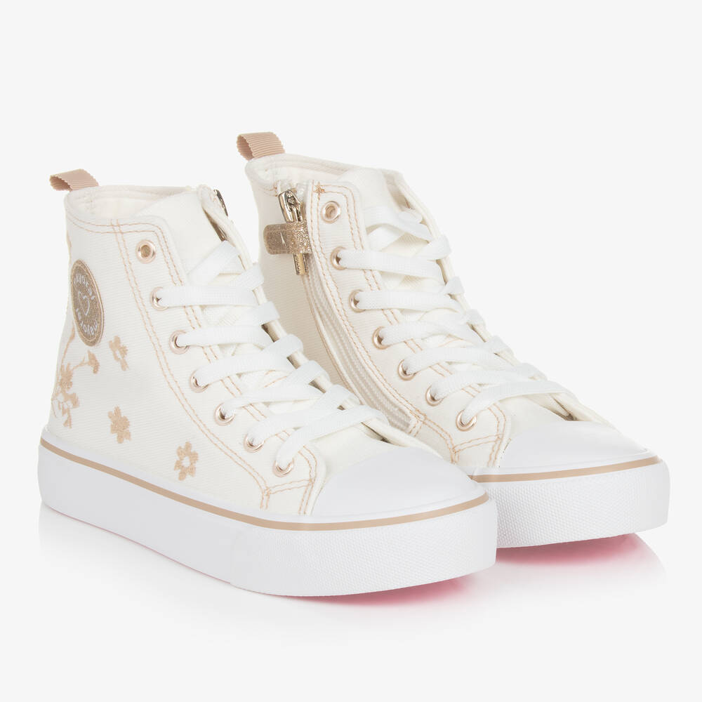 Mayoral - Teen Girls Ivory High-Top Trainers | Childrensalon