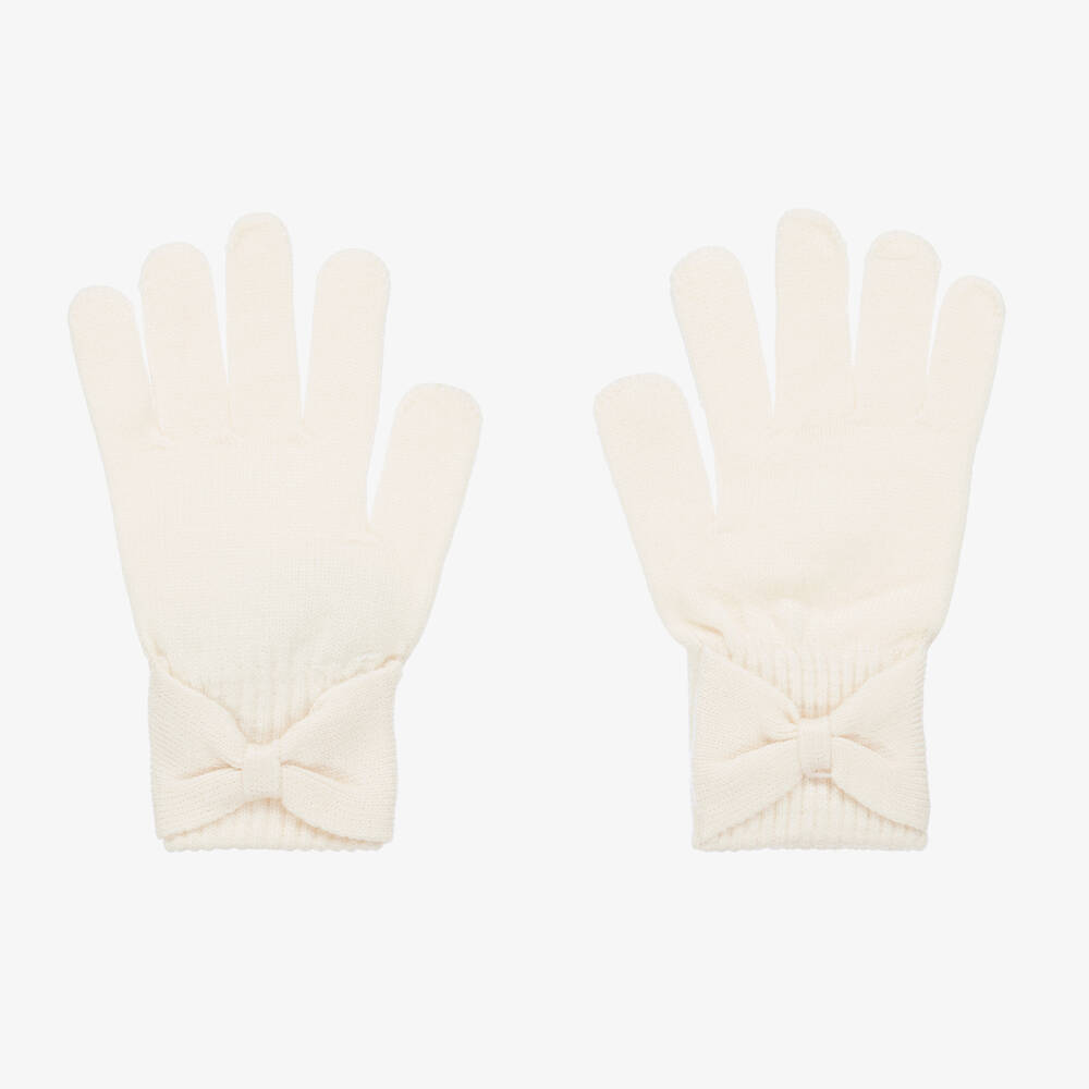 Mayoral Teen Girls Ivory Knitted Bow Gloves