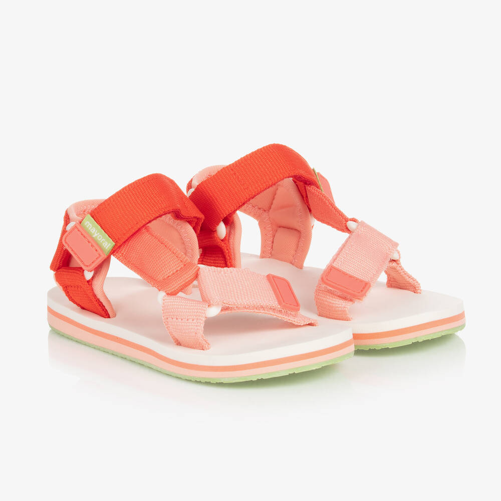 Mayoral - Teen Girls Orange & Pink Strap Sandals | Childrensalon