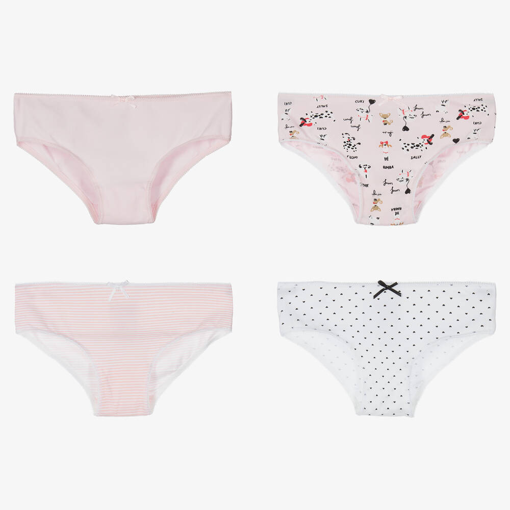 Girls Pink Cotton Knickers (3 Pack)
