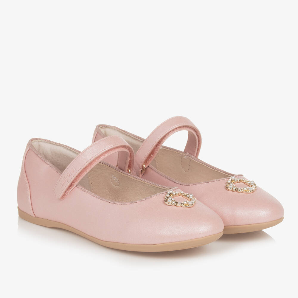 Shop Mayoral Teen Girls Pink Faux Leather Pumps
