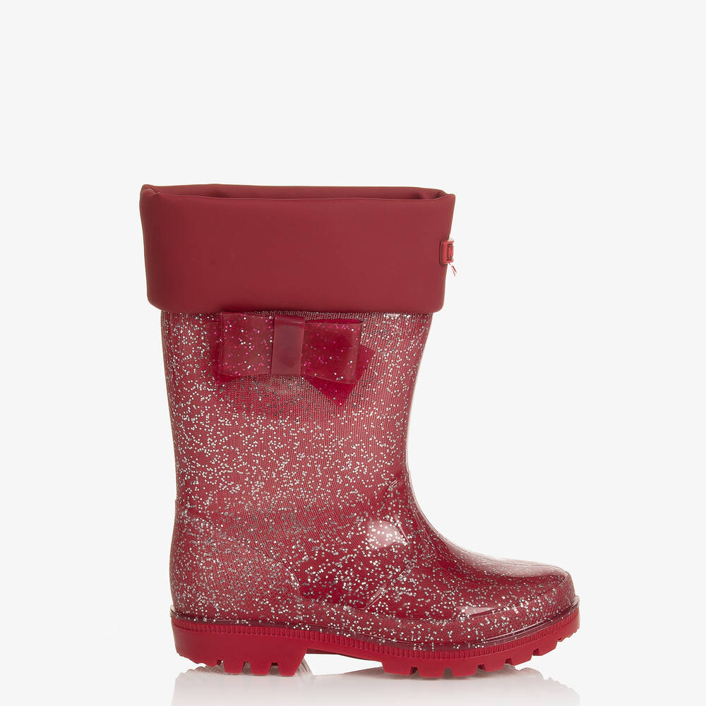 Mayoral Teen Girls Red Glitter Rain Boots