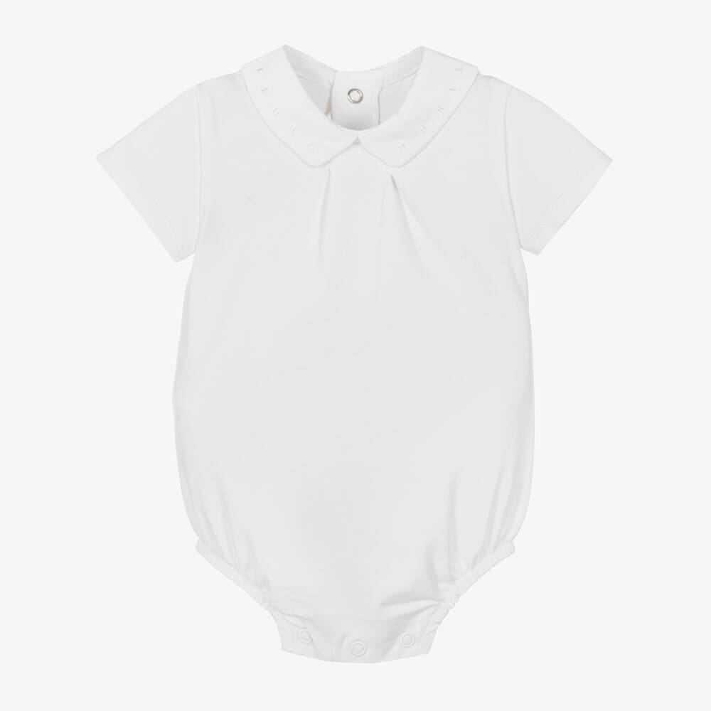 Mayoral Newborn - White Cotton Bodysuit | Childrensalon