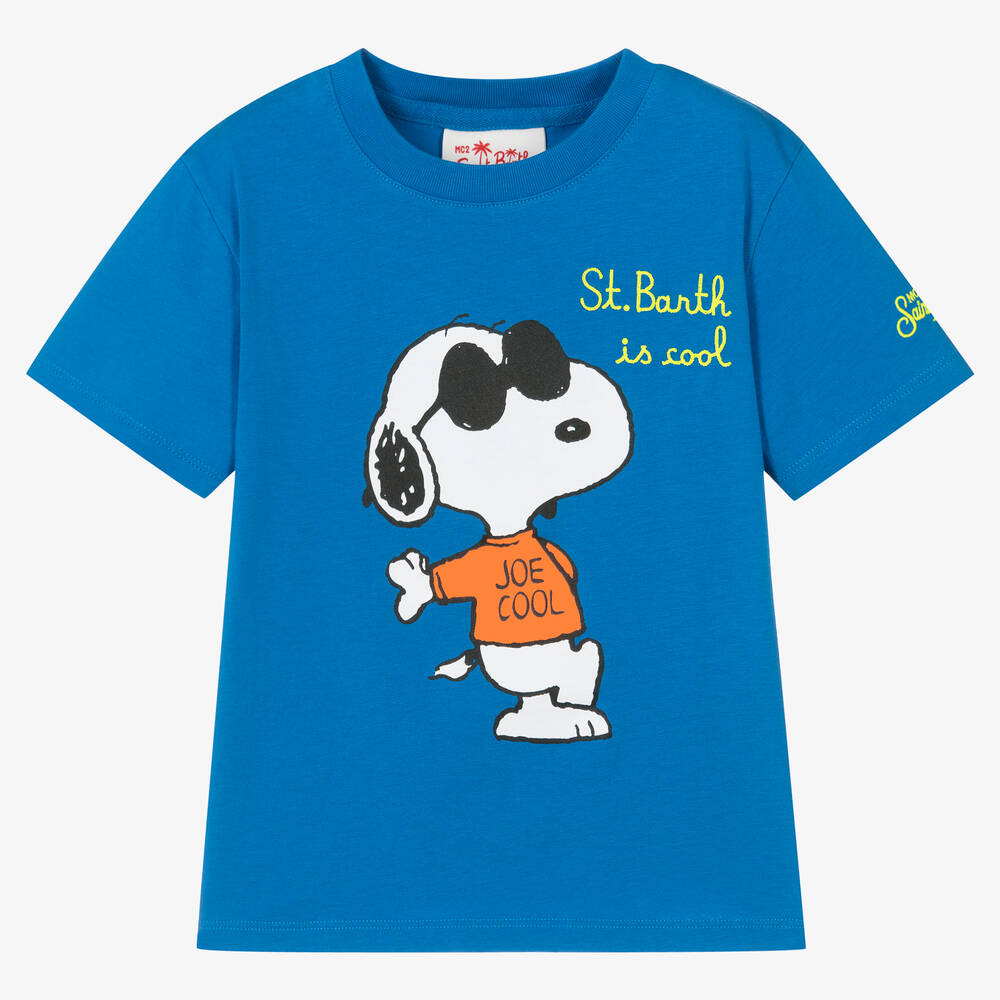 MC2 Saint Barth - Boys Blue Peanuts T-Shirt | Childrensalon