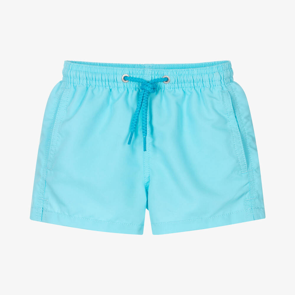 MC2 Saint Barth - Boys Blue Water-Reactive Swim Shorts | Childrensalon