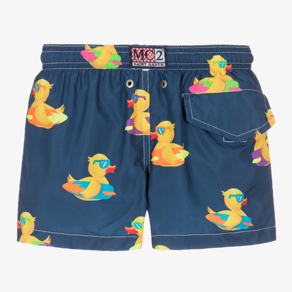 MC2 Saint Barth - Boys Blue & Yellow Duck Swim Shorts | Childrensalon