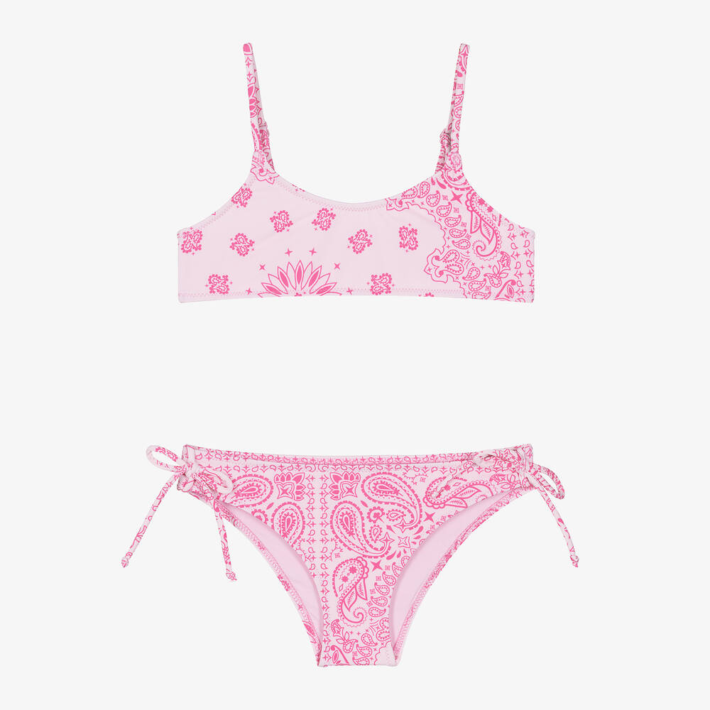 MC2 Saint Barth - Girls Pink Bandana Print Bikini | Childrensalon