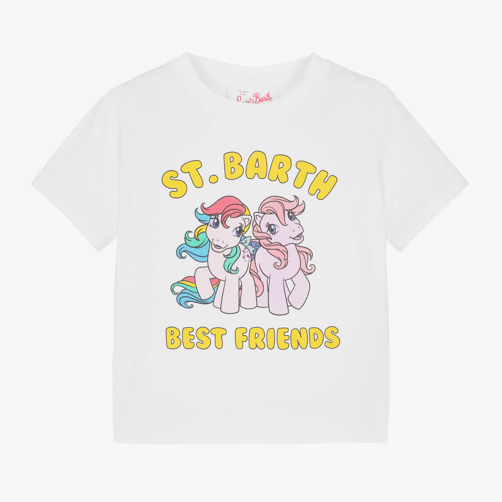 MC2 Saint Barth - Girls White Cotton My Little Pony T-Shirt | Childrensalon