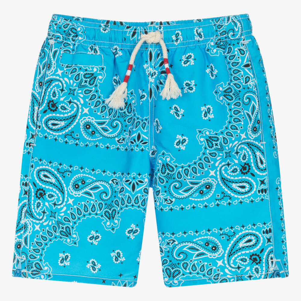 MC2 Saint Barth - Teen Blue Bandana Print Swim Shorts | Childrensalon