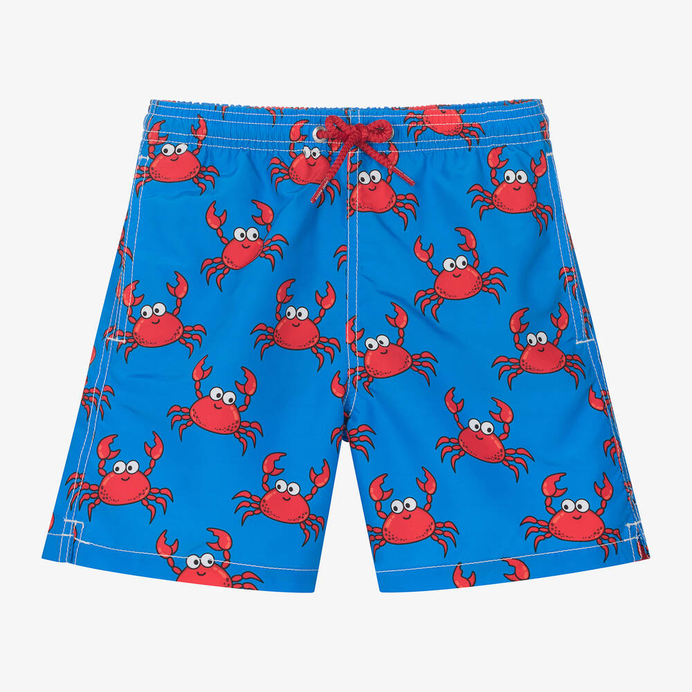 MC2 Saint Barth - Teen Boys Blue Crab Print Swim Shorts | Childrensalon