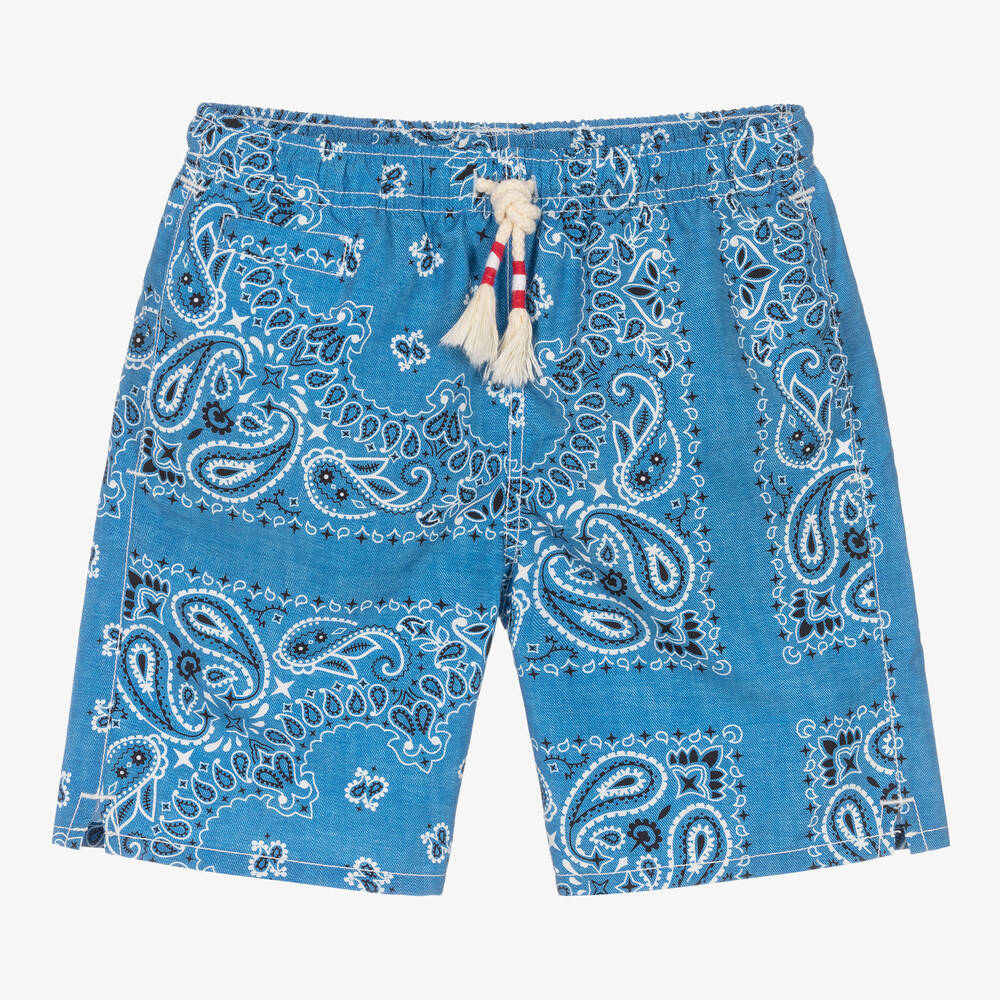 MC2 Saint Barth - Teen Boys Blue Paisley Print Swim Shorts | Childrensalon