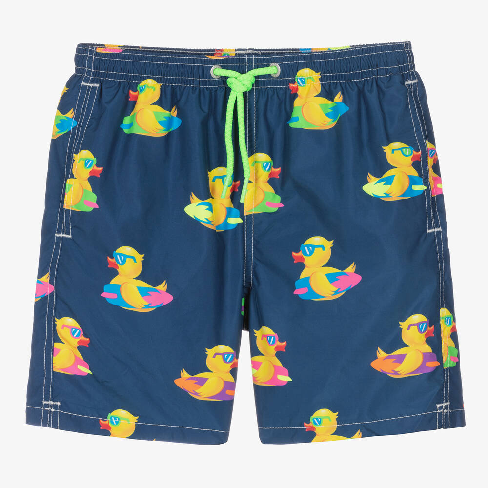 MC2 Saint Barth - Teen Boys Blue & Yellow Duck Swim Shorts | Childrensalon