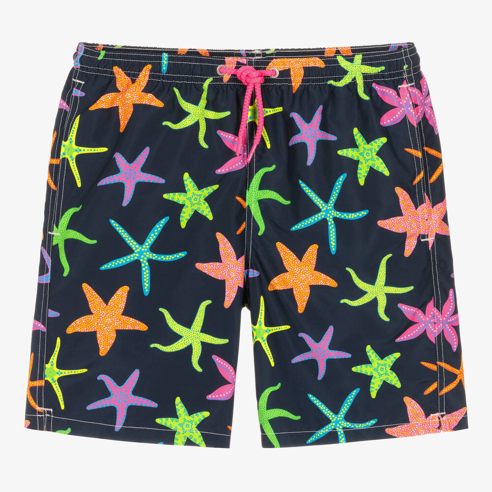 MC2 Saint Barth - Teen Boys Navy Blue Starfish Swim Shorts | Childrensalon