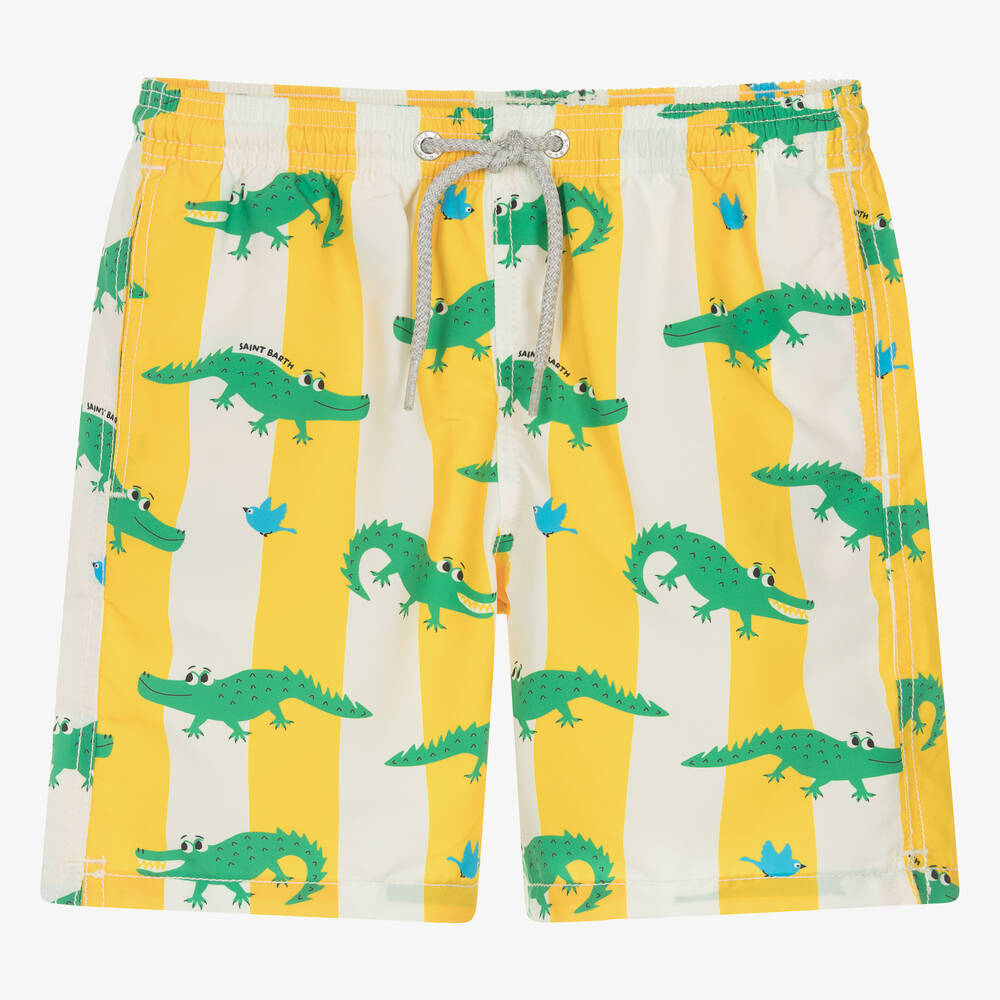MC2 Saint Barth - Teen Boys Striped Crocodile Swim Shorts | Childrensalon