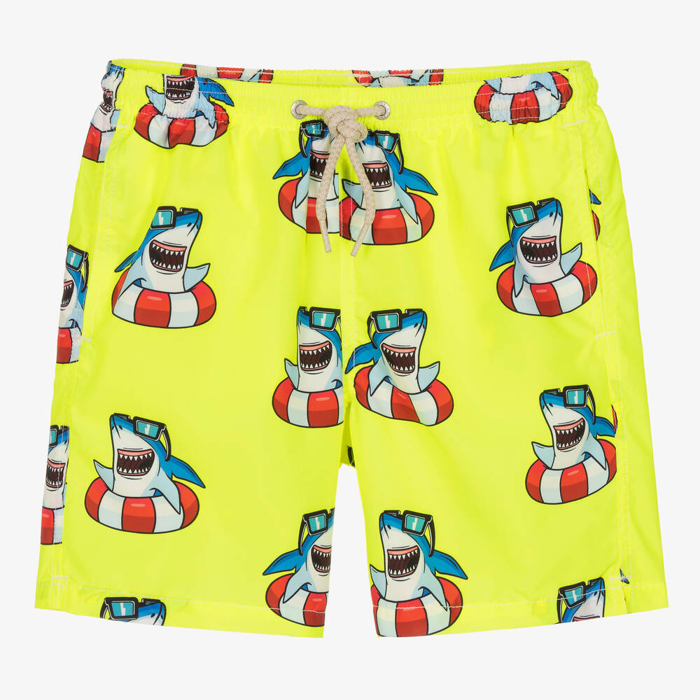 MC2 Saint Barth - Teen Boys Yellow Shark Swim Shorts | Childrensalon