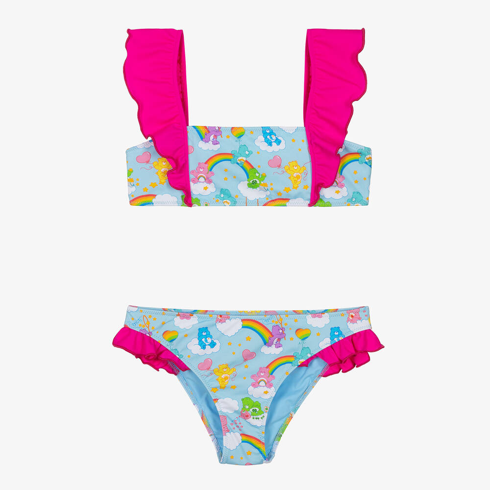 MC2 Saint Barth - Teen Girls Blue & Pink Care Bears Bikini | Childrensalon