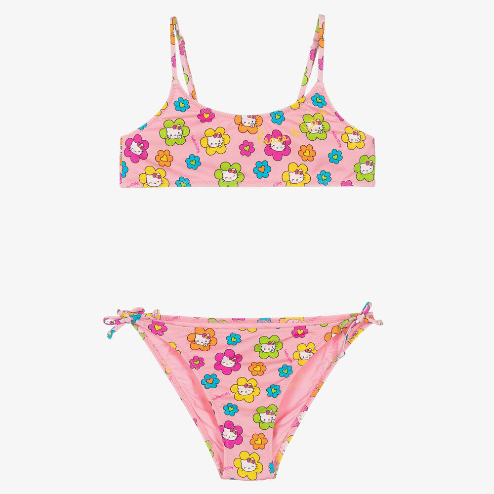 MC2 Saint Barth - Teen Girls Pink Floral Hello Kitty Bikini | Childrensalon