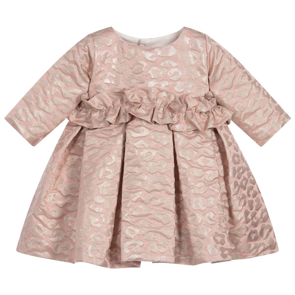 Mebi - Pink Brocade Dress | Childrensalon