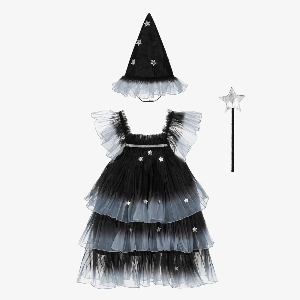 Meri Meri - Girls Black Organza Witch Costume | Childrensalon