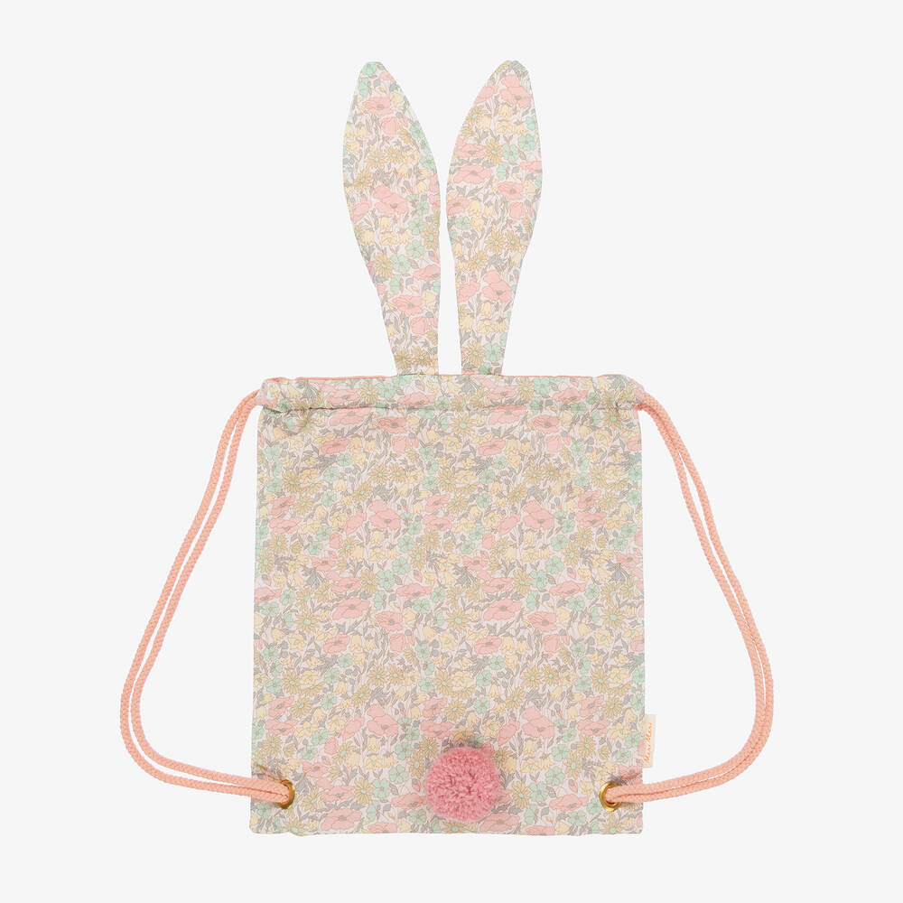 Meri Meri - Girls Pink Liberty Print Bunny Backpack (35cm) | Childrensalon