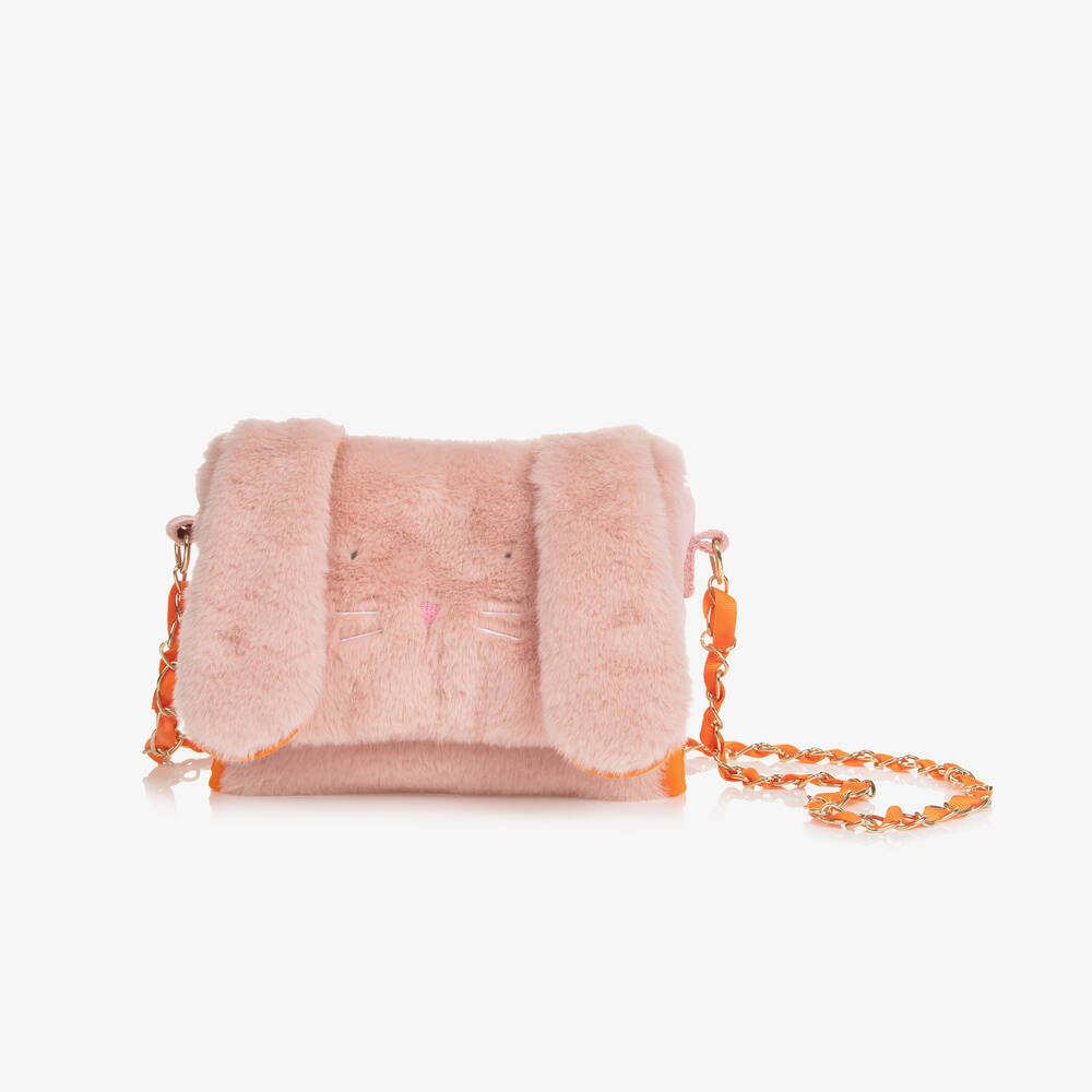 Meri Meri - Girls Pink Plush Bunny Bag (20cm) | Childrensalon