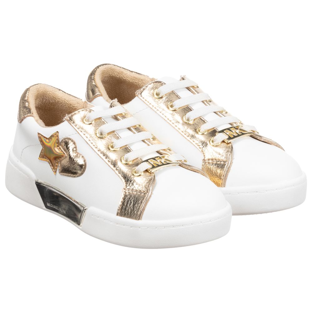 Michael Kors Babies' Girls White Leather Trainers