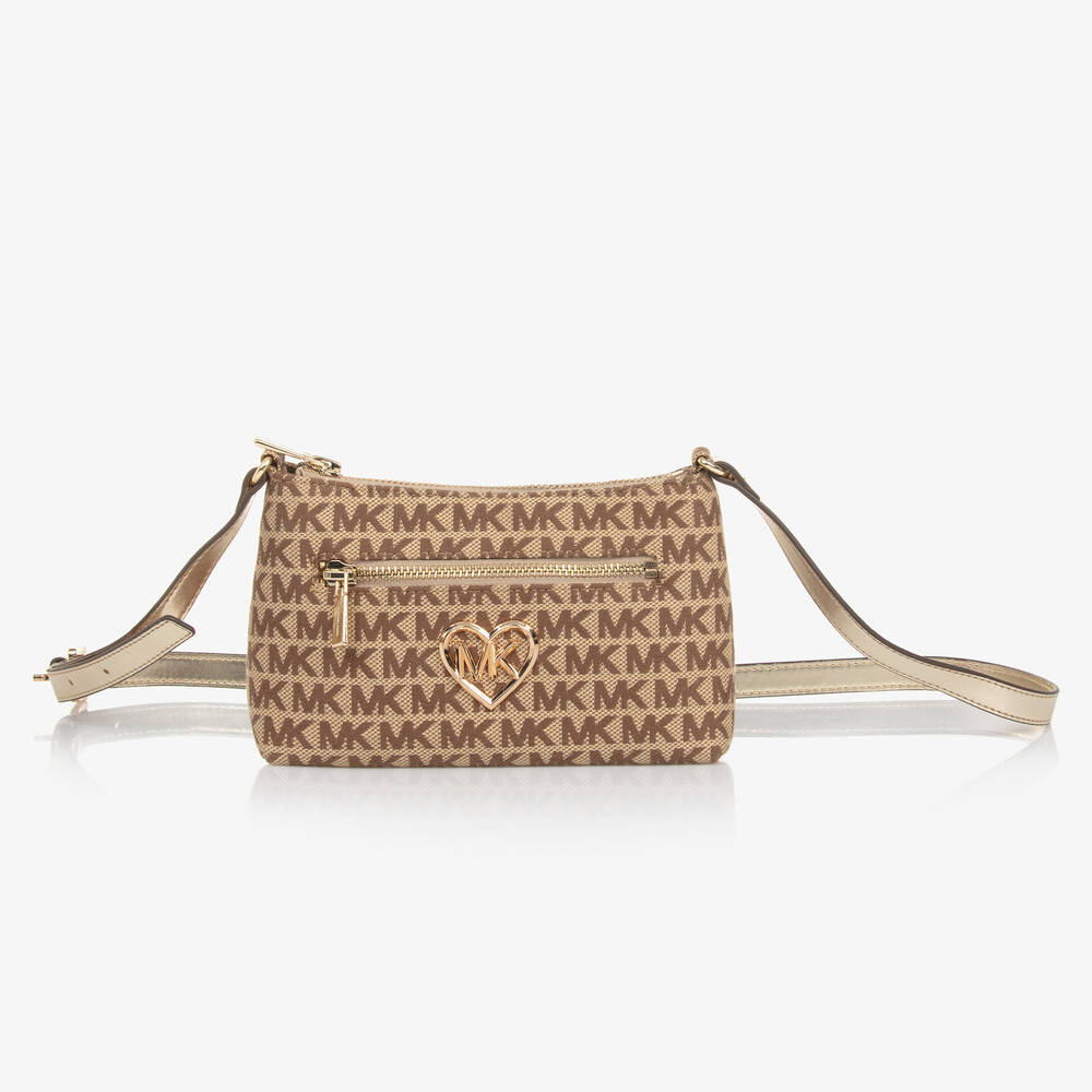 Michael Kors Kids - Girls Beige MK Monogram Bag (12cm) | Childrensalon