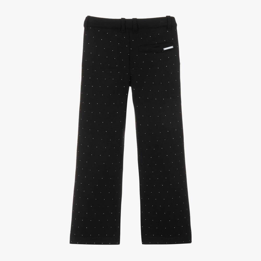 Michael Kors Kids - Girls Black Jersey Diamanté Trousers | Childrensalon