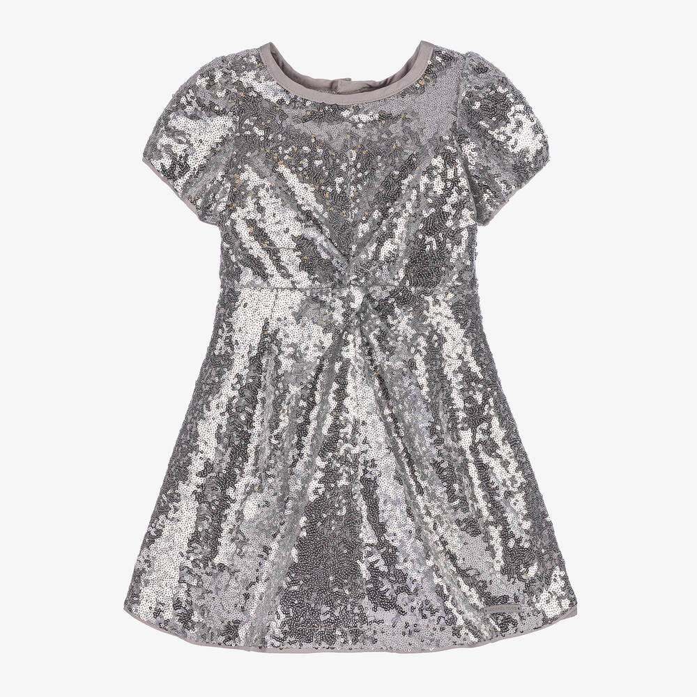 Michael Kors Kids - Girls Silver Sequin Dress | Childrensalon